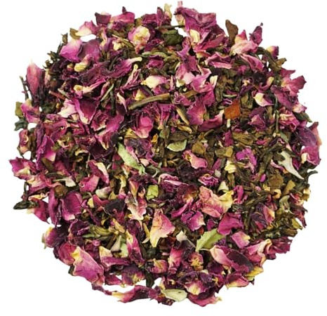Tè Verde alle Rose 100g - Infuso Aromatico e Delicato | Antiossidante Naturale, con Boccioli di Rosa Selezionati | Qualità Premium per Relax e Benessere Quotidiano