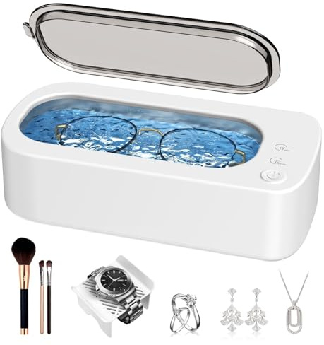 OSLTWI Ultrasonic Jewelry Cleaner Machine: 48 KHz Ultrasonic Cleaner for Jewelry, Eye Glasses, Rings, Watch Band, Dentures, with Dual Cleaning Modes, 304 Stainless Steel Tank