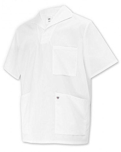 BP 1659-400-21-Ln Unisex Überzieh-Kasack, 1/2 Ärmel mit Spatenkragen, 215,00 g/m² Stoffmischung, weiß, Ln