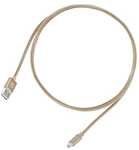 SilverStone SST-CPU01G - Reversible USB Cable, A to Micro B Nylon Braided Extremely Durable Cable, High Speed Charge and Data Sync, Android Devices, 1.0 m, gold