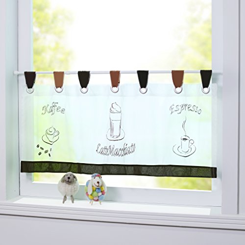 Joyswahl Scheibengardine Voile Bistrogardine Sophie Bestickte Gardine HxB 60x150cm 1er Pack