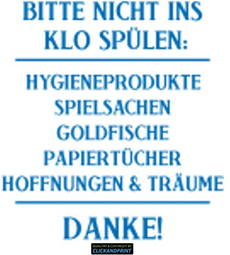 CLICKANDPRINT Aufkleber » Bitte nicht ins Klo spülen:, 260x36,5cm, Azurblau • Wandtattoo / Wandaufkleber / Wandsticker / Wanddeko / Vinyl