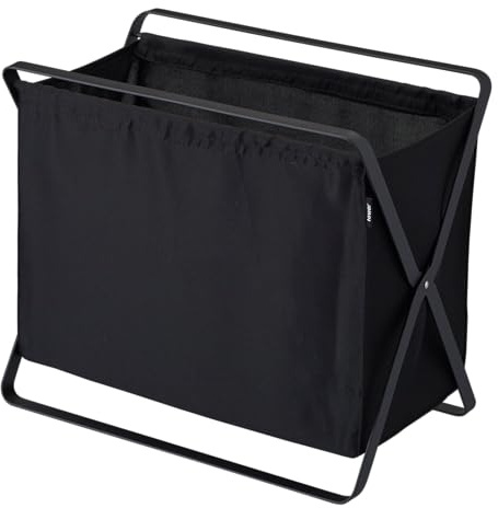 Yamazaki 3545 TOWER Storage Basket, black, Steel/Polyester/Polypropylene, 46 x 29 x 40 cm