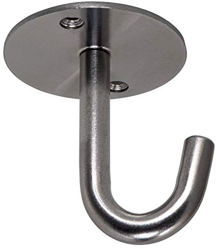 Gedotec Unterbauhaken Decken-Montage universal Garderobenhaken Edelstahl Kleiderhaken gebogen - ELENA | Höhe: 70,5 mm | Deckenhaken zum Schrauben | 1 Stück - Wandgarderobe mit Befestigungsmaterial
