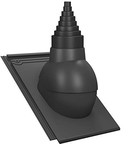 Dachdurchführung für Gerätemasten Ø19–90 mm – Braas - Turmalin – Anthrazit | Dachziegel, für TV-Antenne, Satellit, Blitzschutz, Kommunikation, Dachdurchgang mit EPDM-Dichtung, RAL 7021