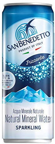Acqua Minerale Frizzante San Benedetto in Lattina | 24 Pezzi da 33 Cl | Plastic Free | Prodotto a Ridotto Impatto Ambientale