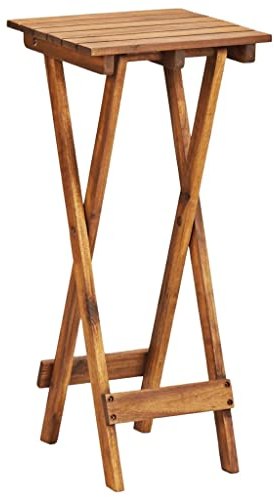 vidaXL Akazienholz Massiv Blumenständer Klappbar Witterungsbeständig Blumentisch Blumenhocker Blumensäule Ständer Dekosäule 30x30x67cm
