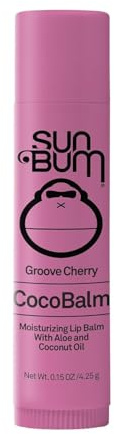 Sun Bum Coco Balm Lip Balm, Groove Cherry - 4.25g | Hydrating and Silicone Free Formula, Made with Aloe Vera and Coconut Oil