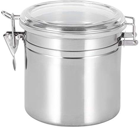 Jenngaoo Edelstahl Kaffeedose, Kaffeebehälter mit Transparenten Abdeckung Silikondichtung Vorratsdose Frischhaltedose Box für Kaffeebohnen, Kaffeepulver, Tee, Haferflocken, Kekse (500ml)
