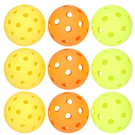 Keenso Pickleball Balls Set, 40/26 Löcher Outdoor Pickleball Balls Luftstrom Hohl Pickleball Ball Indoor Zupfball mit leuchtender Farbe Andere Ballsportlieferungen Leichtathletik