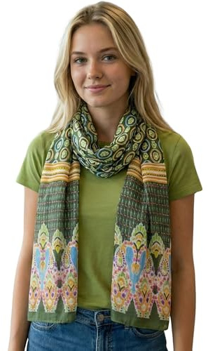 Sunsa Damen Schal, Halstuch Baumwolltuch für Frühlings/Sommer, Stola Tuch mit Blumen Design, Accessoires for Women, Scarf Tücher und Schals als Geschenk für Frauen/Freundin