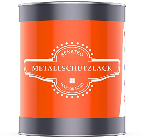 BEKATEQ Metallschutzlack 4in1 Metallfarbe 1l Schwarz I Grundierung + Rostschutzfarbe + Zwischenanstrich + Deckanstrich I Metalllack für Dach, Fenster, Türen, Zaun LS-570