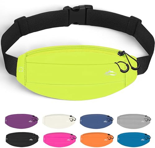 UPTARD Laufgürteltasche, reflektierend, Laufgürtel für Damen und Herren, schweißfeste Handyhalterung, Workout, Laufgürteltasche, gelb, 29.7 - 70 inches, Laufrucksack