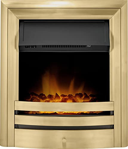 Acantha Vela Electric Fire in Antique Brass
