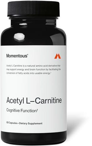 Momentous Acetyl L-Carnitine - Brain Function & Cognitive Support Supplement - Boosts Mental Clarity & Energy Production - NSF Certified for Sport - 500 mg - 60 Servings