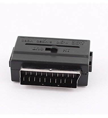Ruilogod RVB SCART 20 PIN À COMPOSITE Terminal AV+ S-Video AV TV TV Adaptateur audio Noir