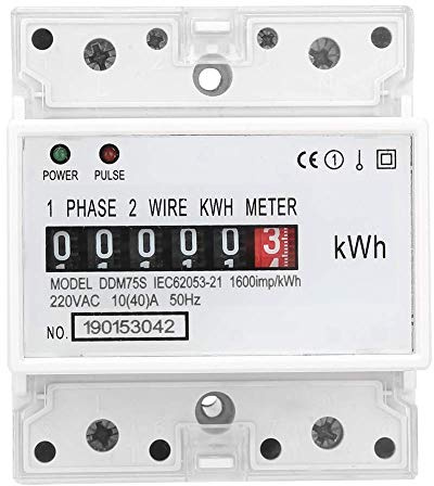 Watris Veiyi DDM75S 10-40A Single Phase KWH Meter, 4P Din Rail Energy Meter, Electric Meter, Electronic Din Rail KWh Meter, LED Electricity Power Consumption Wattmeter Energy Meter