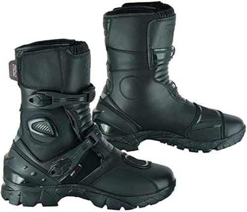 MCW Gear Äkta läder äventyr motorcykel stövlar chunker rev upp din stil och skydd med vattentäta motorcykelstövlar för män, Svart, 41.5 EU Smal
