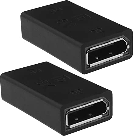 eMagTech 2 Stück Displayport Koppler DP Buchse auf DP Buchse Koppler Konverter Verlängerungsadapter für Computer Laptop Monitor Fernsehen Projektor Schwarz