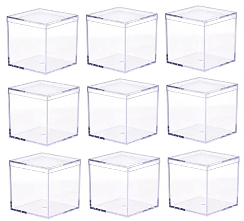 SHOWERORO Transparente Acrylbox 8.5X8.5X8.5 Cm Süßwarenbox Mit Deckel Tragbare Schmuckschatulle Für Haushalt Aufbewahrung Und Dekoration