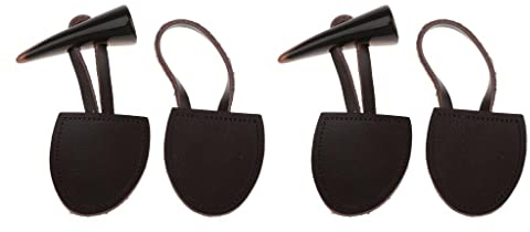misppro Knebelknopf, PU-Leder, Horn-Design, für Mäntel, Jacken, Schwarz, Braun, 2 Sets