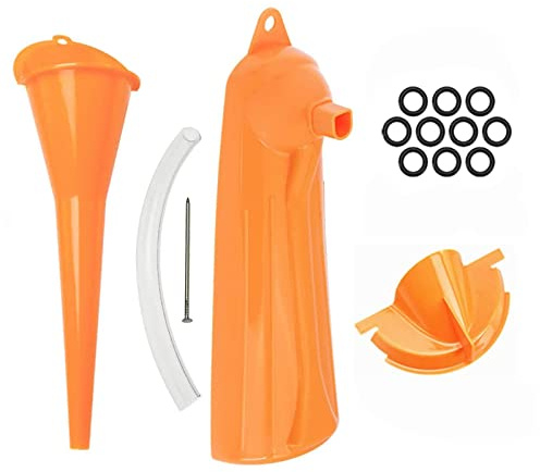 HCmotorku 9 Kurbelgehäuse-Öleinfülltrichter Tropffreier Ölfiltertrichter Primärgehäuse-Öleinfülltrichter Ölablassschraube O-Ring-Set Passend für Harley 4-tlg. Orange