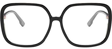 Occhiali da lettura quadrati oversize da donna, occhiali da lettura per computer con blocco della luce blu alla moda, lettori di computer di grandi dimensioni, adatti a persone con teste/facce grandi