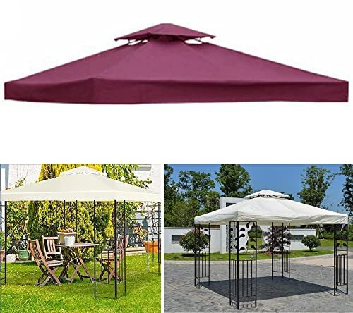 Ersatz-Pavillon-Überdachung für den Außenbereich, Schutzabdeckung für Dach, langlebige Outdoor-Abdeckung für Garten, geeignet für Campingzelte und Schuppen, Pergolen, Strandmarkisen (3 x 3 m)
