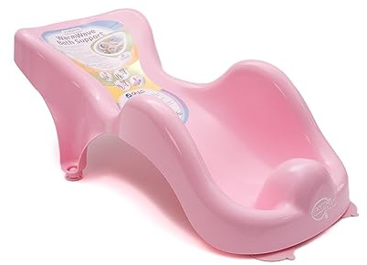 BabyDam WarmWave Baby Badewannensitz - Geeignet für Neugeborene - mit Anti-Rutsch-Saugnäpfen 0-6 Monate - Rosa