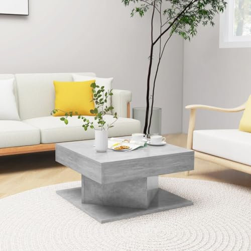 BUKSCYJS Couchtisch Mit Stauraum,Wohnzimmertischcouchtisch Betongrau 57x57x30 cm Holzwerkstoffgeeignet FüR Wohnzimmer, Neben Dem Sofa, Arbeitszimmer, Konferenzraum