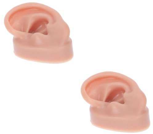 Healvian 2pezzi Umano Di Orecchio Silicone Riutilizzabile Strumento Di Simulazione Per Piercing Medico Pratico Per Scuole e Negozi Di Bellezza Sinistro