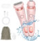 AOGOE Rasierer Damen, 2 in 1 Elektrischer Rasierer für Frauen, Intimrasierer für Frauen mit IPX7 Wasserdicht, Rasierer Wet & Dry, Schmerzfreier Intimrasierer für Gesicht Bikini Beine Arme Körper
