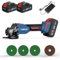 NANWEI Cordless Angle Grinder for Makita 18V Battery, 125mm Angle Grinder with 2×4.0Ah Li-ion Batteries and Charger, Power Tools with Side Handle and Discs, 3-Speed Mode (with Batteries)
