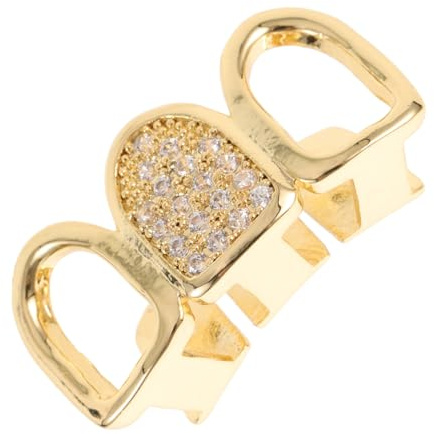 Glänzende Grills aus Kupfer mit Clip, Goldener Zahnschmuck für Männer | Goldzahn zum Aufstecken, Hip Hop Stil für Partys und Besondere Anlässe, Abnehmbar