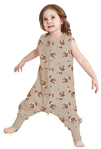Baby Schlafsack Sommer mit Füßen 0.5 Tog 100% Baumwolle Kinder Sommerschlafsack für Jungen und Mädchen