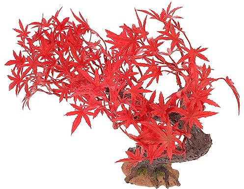 Yardenfun Miniatur Künstlicher Roter Ahorn Baum Tischdeko PVC Robust Mikro Landschaft Gartensandkasten Zubehör