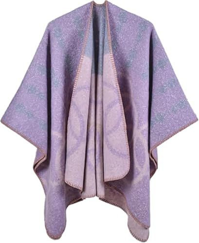 Shmily Girl Poncho d'hiver pour femme, écharpe, couverture, cape élégante, écharpe chaude pour les épaules, manteau en tricot, taille unique