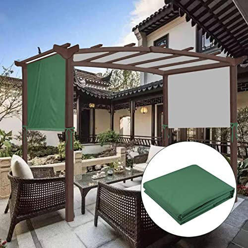 Universal-Pergola-Abdeckung, Ersatzdach, atmungsaktiv, mit 4 Riemen, Grün, 5,4 x 2,5 m