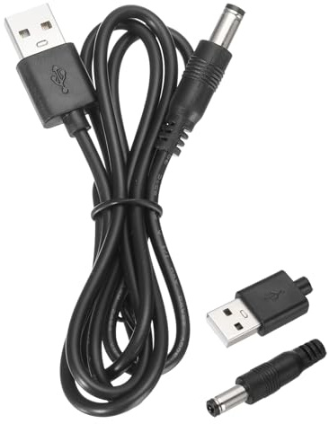 sourcing map USB to DC Power Cable 3A 5V DC Power Cord 5.5mm x 2.1mm Jack Charging Plug Connector Cable Adapter for Fan Camera Phone Tablet Devices (3.3ft/1m, Black)