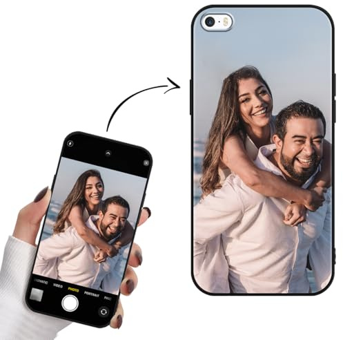 Yoedge Personalisierte Handyhülle für iPhone 17e / iPhone 16e Hülle Selbst Gestalten mit Eigenem Foto Bild Text Personalisiert Case Individuelle Geschenk Schutzhülle Schwarz Cover für iPhone 16e 6,1