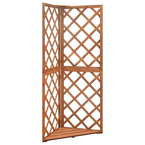 Tidyard Treillis d'angle 50x50x145 cm Bois de Sapin Massif Clôture de Jardin Décorative Protection pour Plantes, Extérieur, Cour Arrière