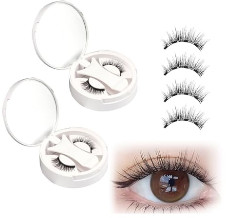 2 pares Pestañas Postizas Magneticas Riutilizzabili Con Applicatore, Pestanas Magnética No requiere pegamento, fácil de colocar Pestañas Con Iman