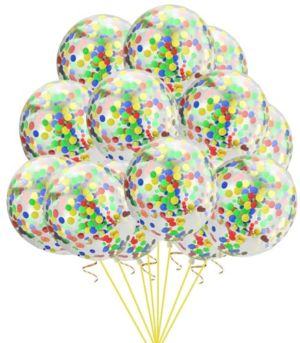 Gleemix 20Stück Konfetti Luftballons Bunt Paillet Helium Ballons Geburtstag