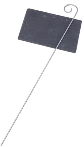 EPIGEIST Natürlicher Schiefer Pflanzenstecker mit Rostfreiem Eisen zum Aufhängen Wetterfester Gartenmarker für Blumenbeete Pflanztöpfe Balkonkasten Langlebiges Gartenzubehör zum Beschriften