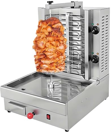 Máquina Eléctrica Para Shawarma Y Kebab, Parrilla Giratoria Comercial De 360° Para Asar Carne, Asador Vertical De Acero Inoxidable Con Placa Calefactora