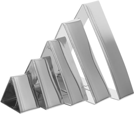 CLISPEED 5pcs Stainless Steel Triangle Cake Rings Baking Molds for Precision Triangle Cakes Mousse Cutter Non-deformable Baking Tools for Muffin Rings and Cookie Molds