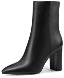 QUEEN HELENA Stivaletti con Tacco Alto Donna K4075 (Nero Pu, Taglia unica, Sistema Taglie Calzature EU, Adulto, Donna, Numero, Media, 38)