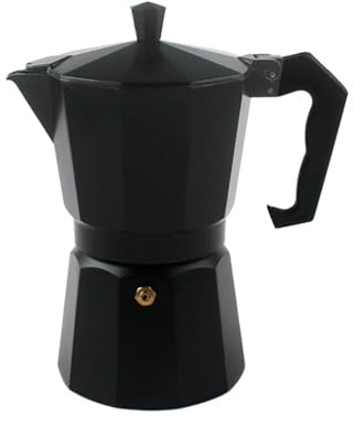 300/600 ml Herdplatte Italienische Moka Espresso Aluminium Geysir Kaffeemaschine Mokka Wasserkocher Latte Percolator Topf Filter Kaffeebereiter Krug(Black 300ml)