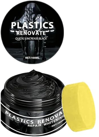 Auto Kunststoff Kratzer Entfernen100g Armaturenbrett Reparaturset Mit Schwämmchen Kunststoffpflege Auto Politur Schwarz Kratzer Reparatur Paste Schnelltrocknende Schwarz Verblassbeständig