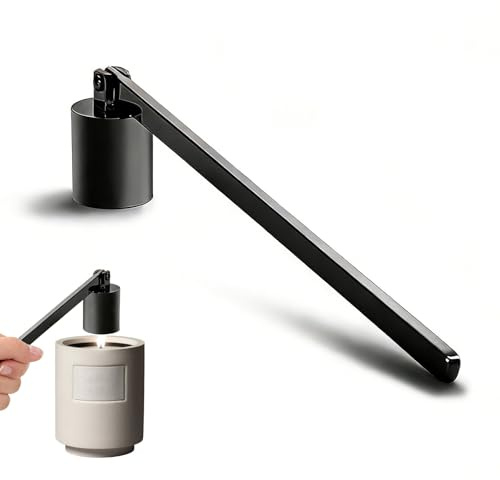 KIRVOS Kerzenlöscher,Edelstahl Kerzenlöscher mit Langem Griff,Kerzen Ausmachen für Docht Dochtlöscher Candle Extinguisher(Schwarz)